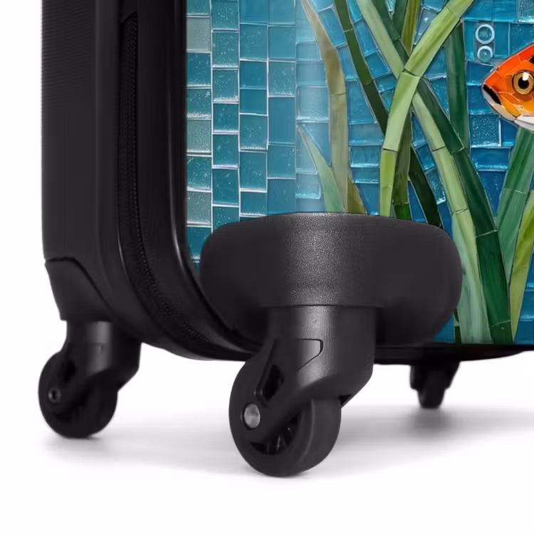 Koffer - Fisch – Mosaik – Unterwasser – Bunt – Tiere - Vis - Mozaïek - Onderwater - Kleurrijk - Dieren NBS - Handbagage koffer - Volwassenen Unisex middel