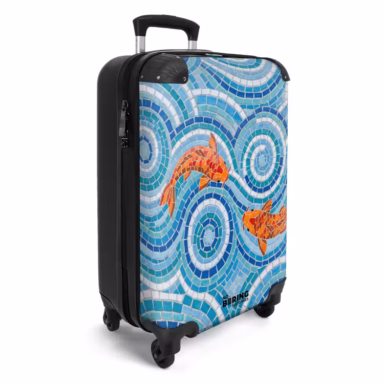 Koffer - Fisch – Mosaik – Wasser – Dekorativ – Blau - Vis - Mozaïek - Water - Decoratief - Blauw NBS - Handbagage koffer - Volwassenen Unisex middel