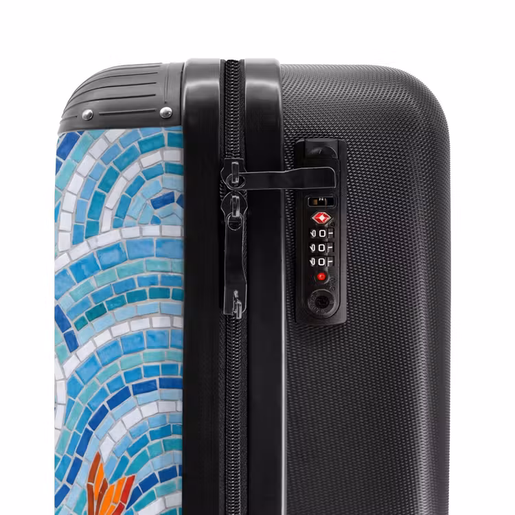 Koffer - Fisch – Mosaik – Wasser – Dekorativ – Blau - Vis - Mozaïek - Water - Decoratief - Blauw NBS - Handbagage koffer - Volwassenen Unisex middel