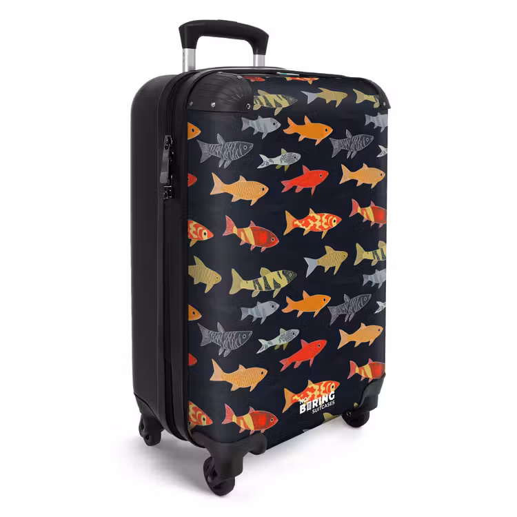 Vissen - Patroon - Kleurrijk NBS - Handbagage koffer - Volwassenen Unisex middel -productfoto_3d
