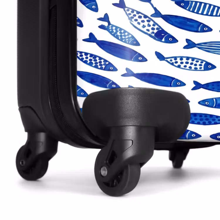 Koffer - Fisch – Muster – Unterwasser – Abstrakt – Blau - Vis - Patroon - Onderwater - Abstract - Blauw NBS - Handbagage koffer - Vrouwen middel