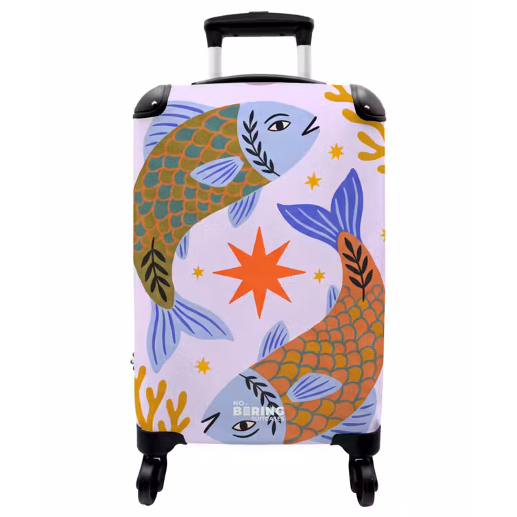 Koffer - Fisch – Unterwasser – Tiere – Abstrakt – Farbenfroh - Vis - Onderwater - Dieren - Abstract - Kleurrijk NBS - Handbagage koffer - Vrouwen middel