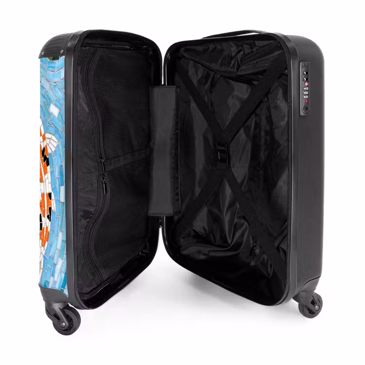 Koffer - Fisch – Wasser – Natur – Mosaik – Blau - Vis - Water - Natuur - Mozaïek - Blauw NBS - Handbagage koffer - Volwassenen Unisex middel