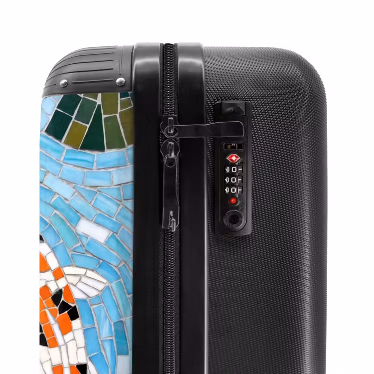Koffer - Fisch – Wasser – Natur – Mosaik – Blau - Vis - Water - Natuur - Mozaïek - Blauw NBS - Handbagage koffer - Volwassenen Unisex middel