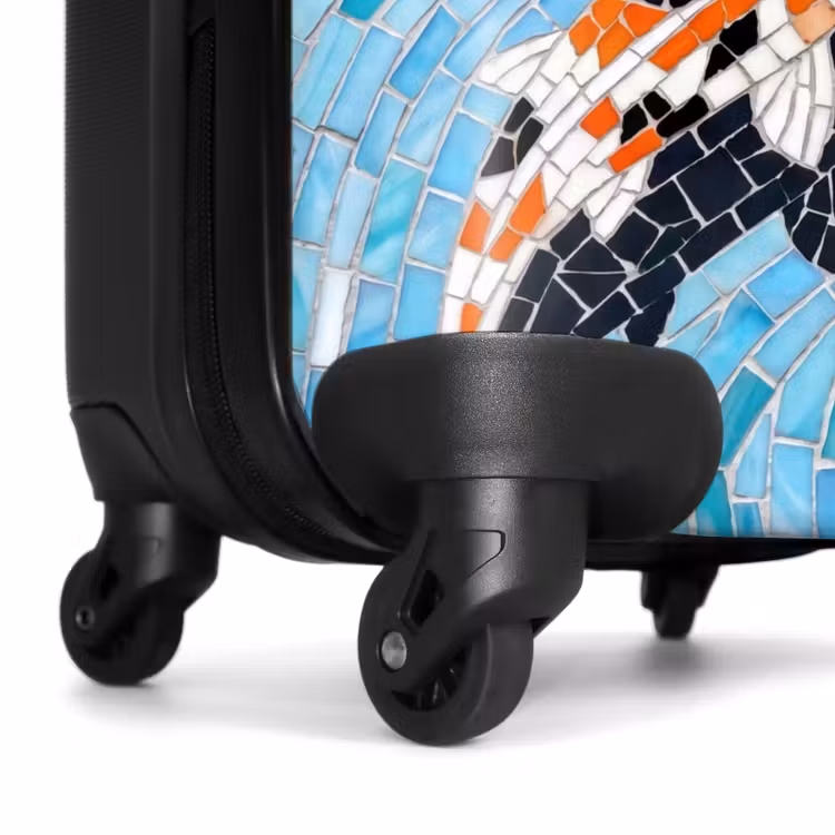 Koffer - Fisch – Wasser – Natur – Mosaik – Blau - Vis - Water - Natuur - Mozaïek - Blauw NBS - Handbagage koffer - Volwassenen Unisex middel