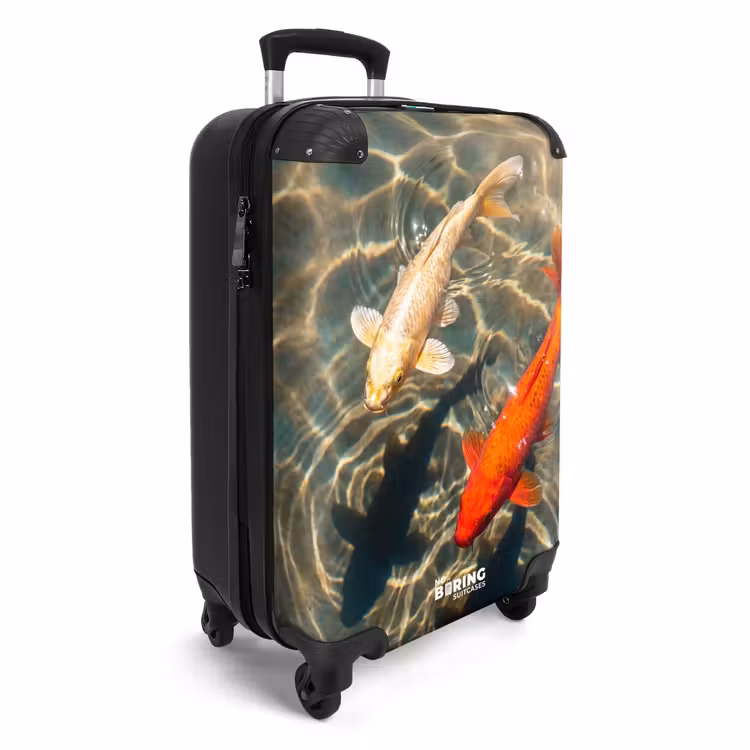 Koffer - Fisch – Wasser – Tiere – Orange – Gold - Vis - Water - Dieren - Oranje - Goud NBS - Handbagage koffer - Volwassenen Unisex middel