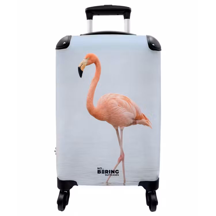 Koffer - Flamingo – Meer – Rosa - Flamingo - Zee - Roze NBS - Handbagage koffer - Vrouwen middel