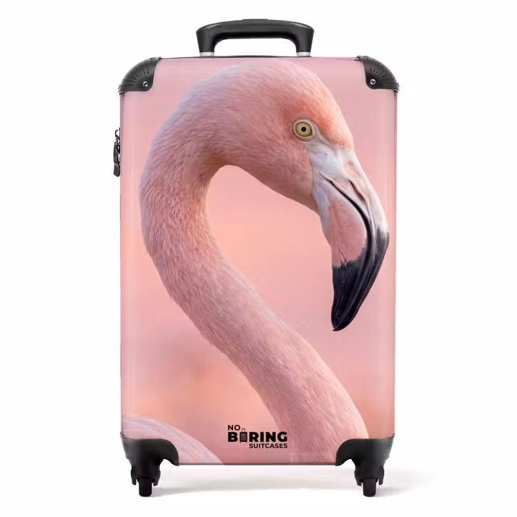 Koffer - Flamingo – Porträt – Rosa - Flamingo - Portret - Roze NBS - Handbagage koffer - Volwassenen Unisex middel