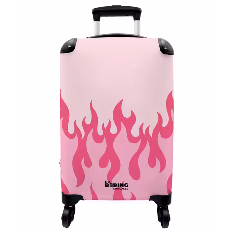 Koffer - Flammen – Muster – Abstrakt – Modern – Rosa - Vlammen - Patroon - Abstract - Modern - Roze NBS - Handbagage koffer - Vrouwen middel