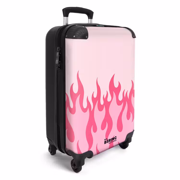 Koffer - Flammen – Muster – Abstrakt – Modern – Rosa - Vlammen - Patroon - Abstract - Modern - Roze NBS - Handbagage koffer - Vrouwen middel