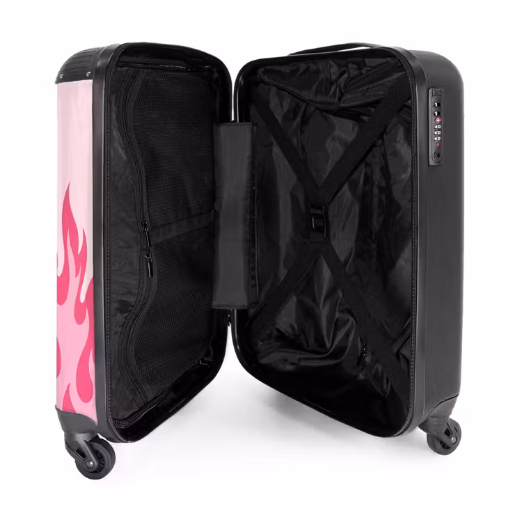 Koffer - Flammen – Muster – Abstrakt – Modern – Rosa - Vlammen - Patroon - Abstract - Modern - Roze NBS - Handbagage koffer - Vrouwen middel