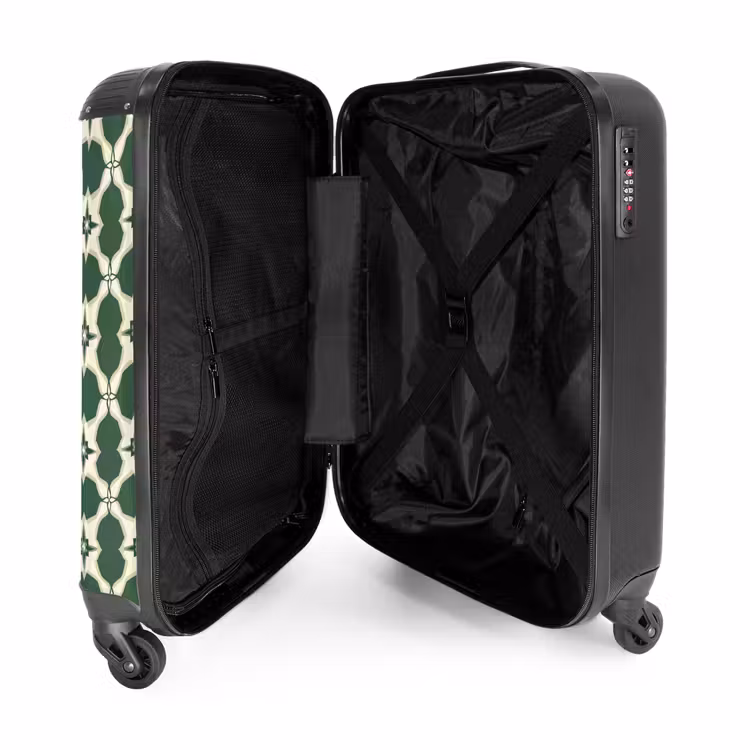 Tegel - Klassiek - Groen NBS - Handbagage koffer - Volwassenen Unisex middel -binnenkant