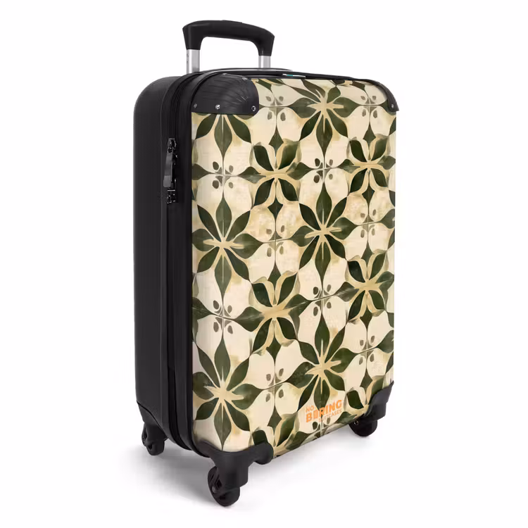 Tegel - Dessin - Groen NBS - Handbagage koffer - Volwassenen Unisex middel -productfoto_3d