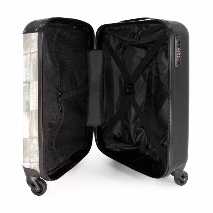 Tegel - Patroon - Verweerd NBS - Handbagage koffer - Volwassenen Unisex middel -binnenkant