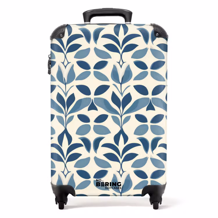 Flora - Modern - Blauw NBS - Handbagage koffer - Volwassenen Unisex middel -productfoto_recht