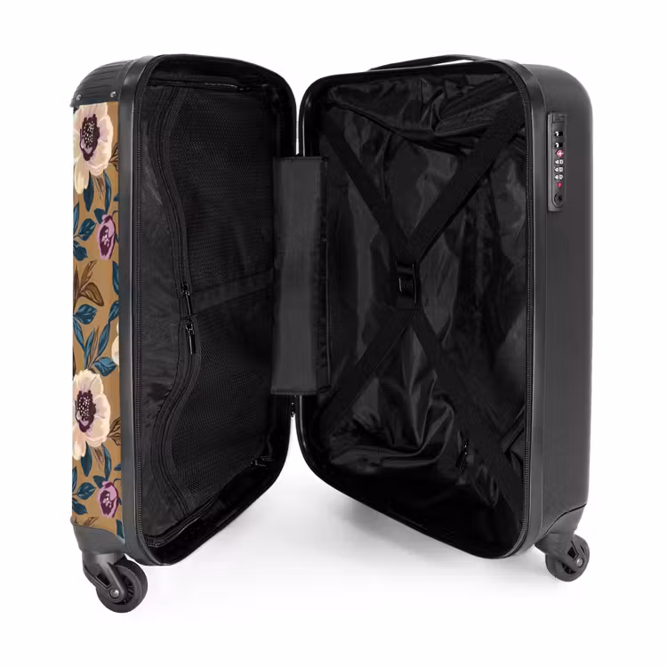 Floraal - Stilleven - Kleurrijk NBS - Handbagage koffer - Volwassenen Unisex middel -binnenkant