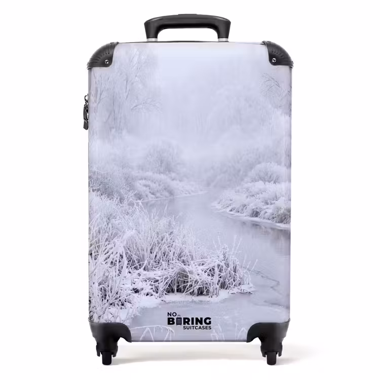 Koffer - Fluss – Schnee – Wald – Winter – Malerisch - Rivier - Sneeuw - Bos - Winter - Schilderachtig NBS - Handbagage koffer - Volwassenen Unisex middel