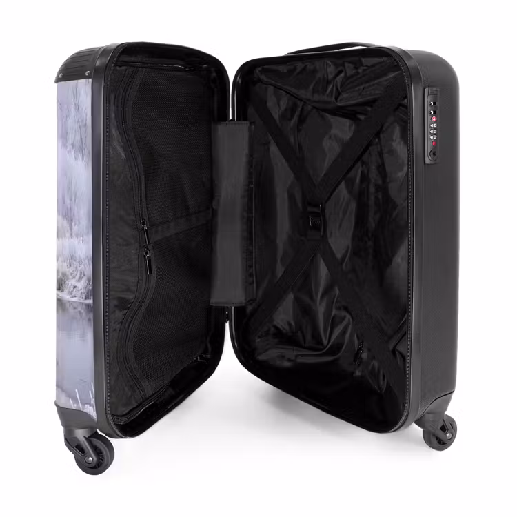 Koffer - Fluss – Schnee – Wald – Winter – Malerisch - Rivier - Sneeuw - Bos - Winter - Schilderachtig NBS - Handbagage koffer - Volwassenen Unisex middel