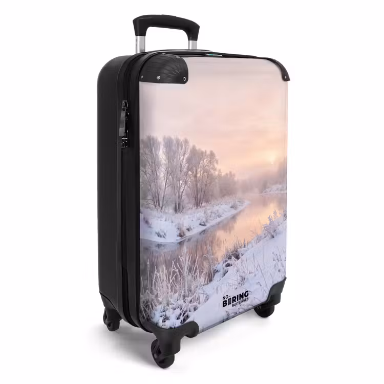 Koffer - Fluss – Winter – Landschaft – Schnee – Sonnenaufgang - Rivier - Winter - Landschap - Sneeuw - Zonsopgang NBS - Handbagage koffer - Volwassenen Unisex middel