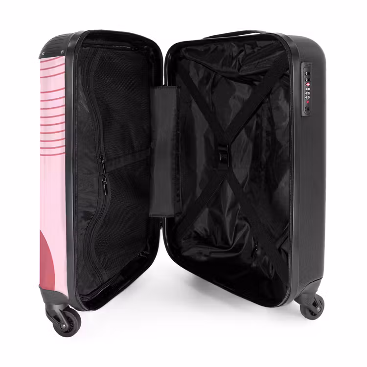 Koffer - Formen – Linien – Minimalistisch – Rosa - Vormen - Lijnen - Minimalistisch - Roze NBS - Handbagage koffer - Vrouwen middel