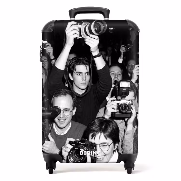 Koffer - Fotografen – Menschenmenge – Blitzlichter – Journalismus - Fotografen - Menigte - Flitsers - Journalistiek NBS - Handbagage koffer - Volwassenen Unisex middel