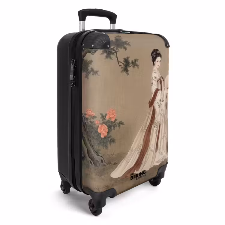 Koffer - Frau – Asien – Kunst – Beige - Vrouw - Azië - Kunst - Beige NBS - Handbagage koffer - Volwassenen Unisex middel