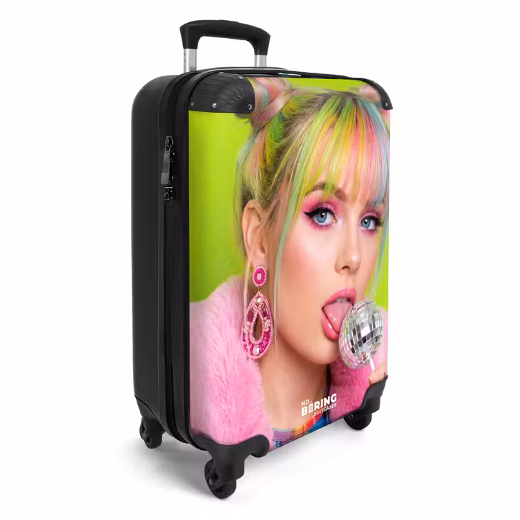Koffer - Frau – Buntes Haar – Pop-Art – Modern – Lebhaft - Vrouw - Kleurrijk haar - Pop art - Modern - Levendig NBS - Handbagage koffer - Volwassenen Unisex middel