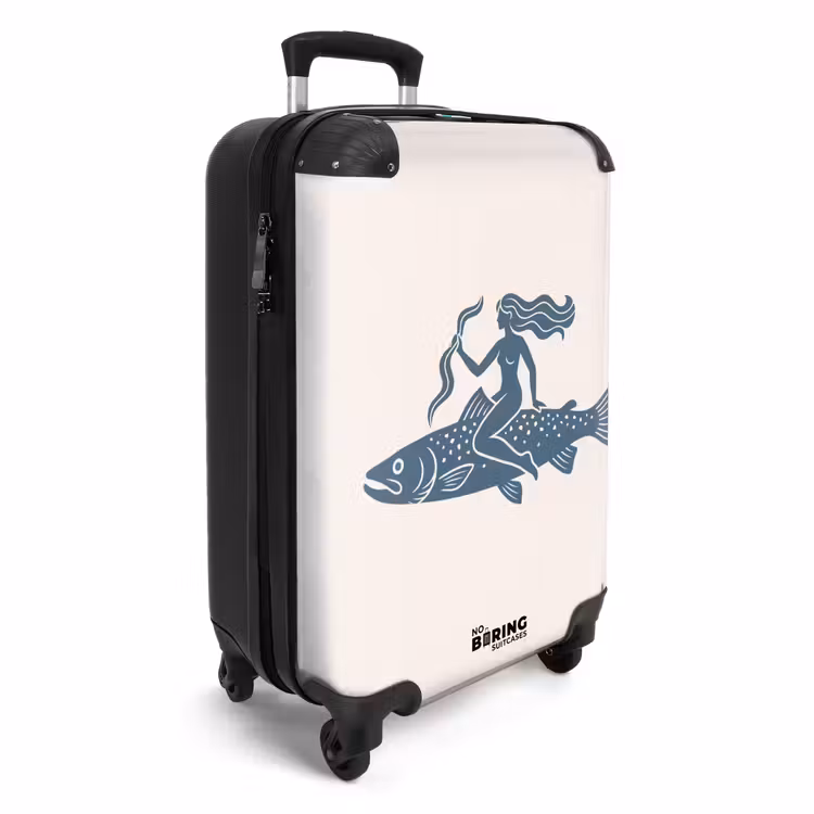 Koffer - Frau – Fisch – Fantasie – Abstrakt – Blau - Vrouw - Vis - Fantasie - Abstract - Blauw NBS - Handbagage koffer - Volwassenen Unisex middel