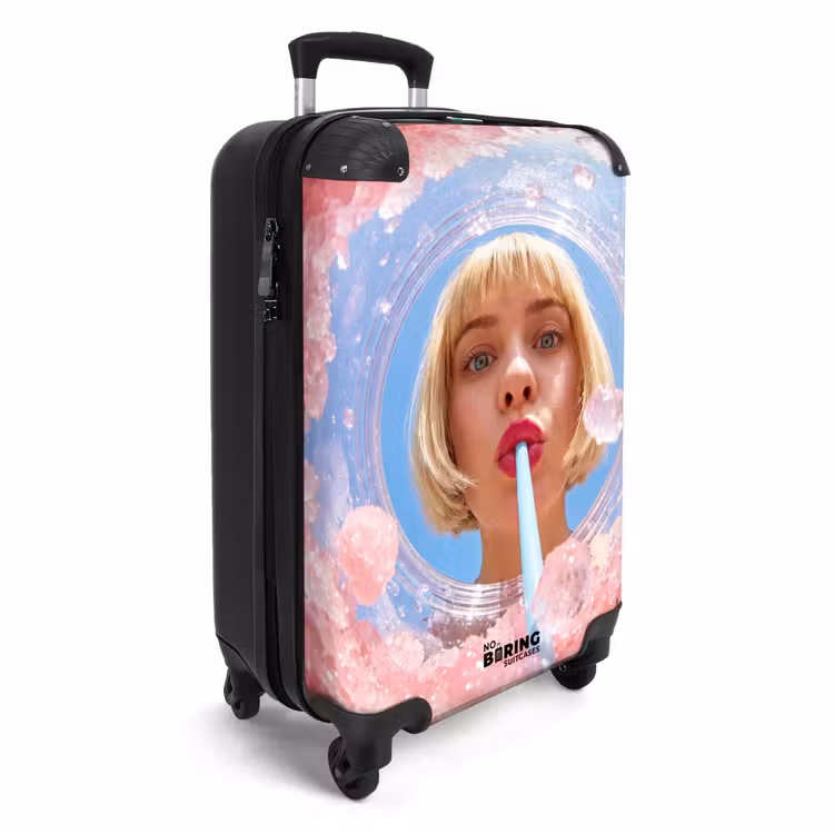 Koffer - Frau – Getränk – Sommer – Rosa – Blau - Vrouw - Drank - Zomer - Roze - Blauw NBS - Handbagage koffer - Volwassenen Unisex middel