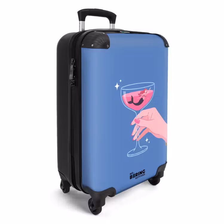 Koffer - Frau – Glas – Abstrakt – Rosa – Blau - Vrouw - Glas - Abstract - Roze - Blauw NBS - Handbagage koffer - Vrouwen middel
