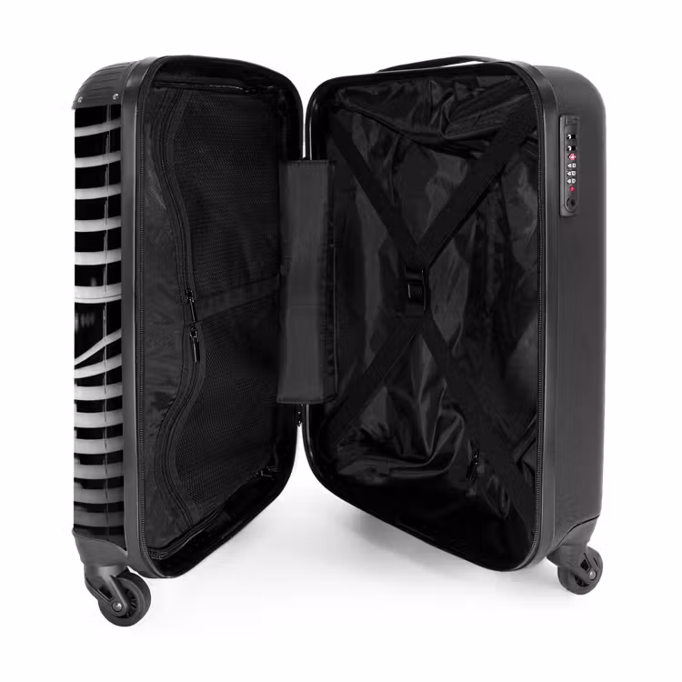 Koffer - Frau – Jalousien – Porträt – Schwarz-Weiß - Vrouw - Jaloezieën - Portret - Zwart-wit NBS - Handbagage koffer - Volwassenen Unisex middel