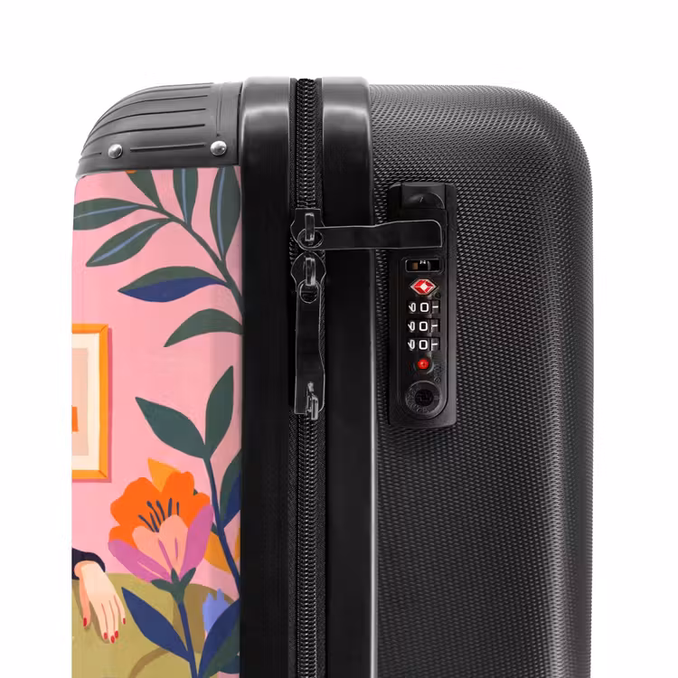 Koffer - Frau – Katze – Inneneinrichtung – Modern – Farbenfroh - Vrouw - Kat - Interieur - Modern - Kleurrijk NBS - Handbagage koffer - Vrouwen middel
