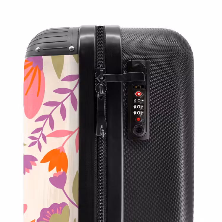 Koffer - Frau – Lesen – Zuhause – Modern – Blumen - Vrouw - Lezen - Thuis - Modern - Bloemen NBS - Handbagage koffer - Vrouwen middel