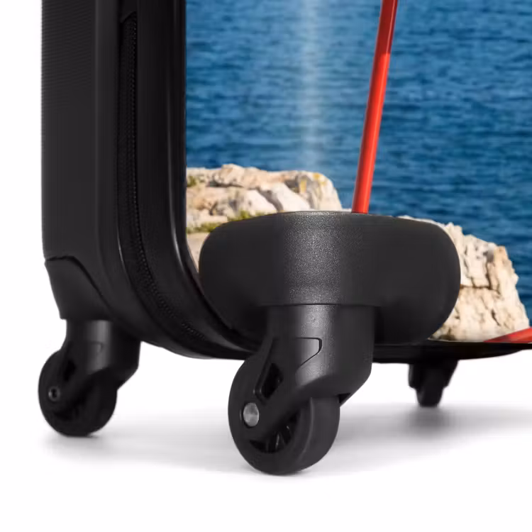 Koffer - Frau – Meer – Küste – Fernglas – Rot - Vrouw - Zee - Kust - Verrekijker - Rood NBS - Handbagage koffer - Vrouwen middel