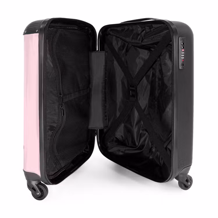 Koffer - Frau – Muschel – Kunst – Strichzeichnung – Rosa - Vrouw - Schelp - Kunst - Lijntekening - Roze NBS - Handbagage koffer - Vrouwen middel