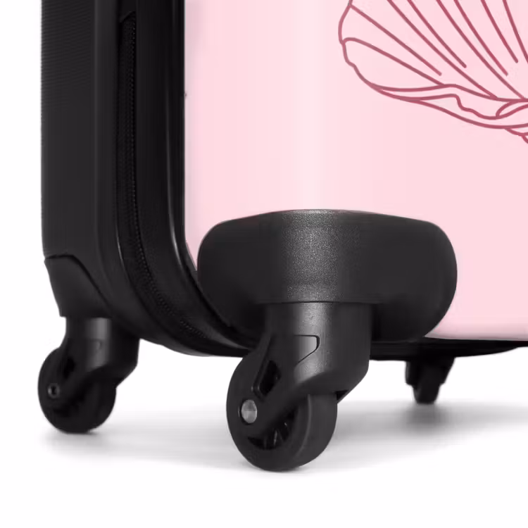 Koffer - Frau – Muschel – Kunst – Strichzeichnung – Rosa - Vrouw - Schelp - Kunst - Lijntekening - Roze NBS - Handbagage koffer - Vrouwen middel