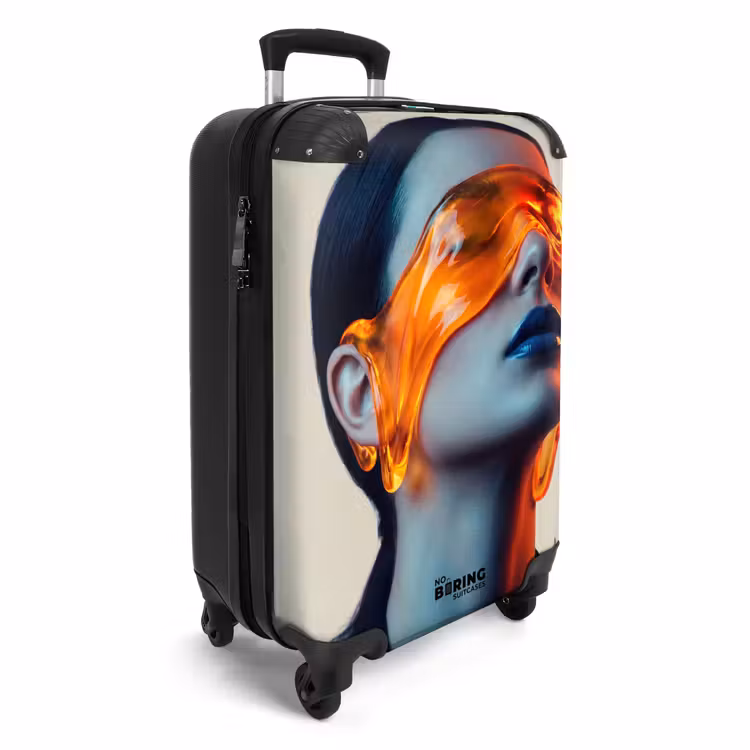 Koffer - Frau – Orange – Abstrakt – Modern – Farbenfroh - Vrouw - Oranje - Abstract - Modern - Kleurrijk NBS - Handbagage koffer - Vrouwen middel
