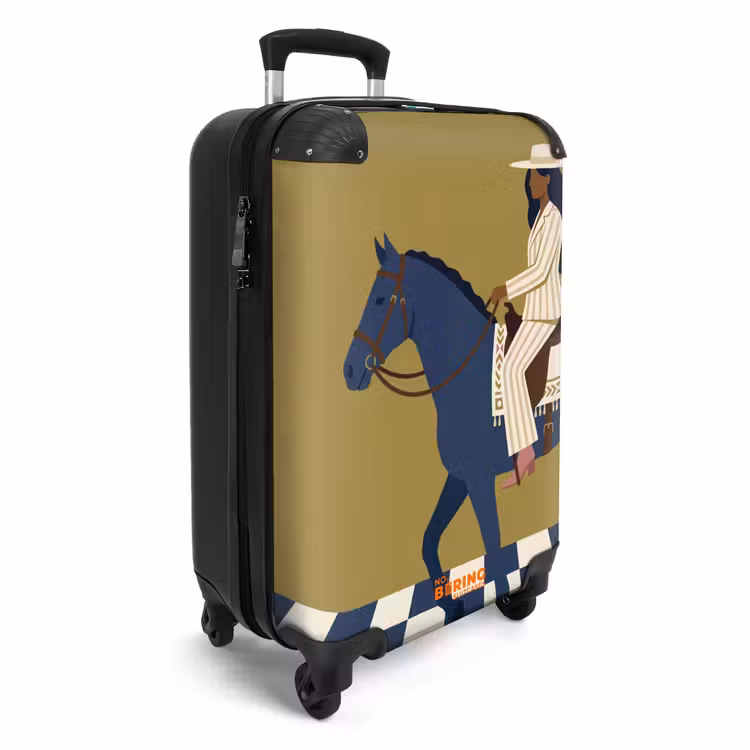 Koffer - Frau – Pferd – Reiten – Modern – Abstrakt - Vrouw - Paard - Rijden - Modern - Abstract NBS - Handbagage koffer - Vrouwen middel