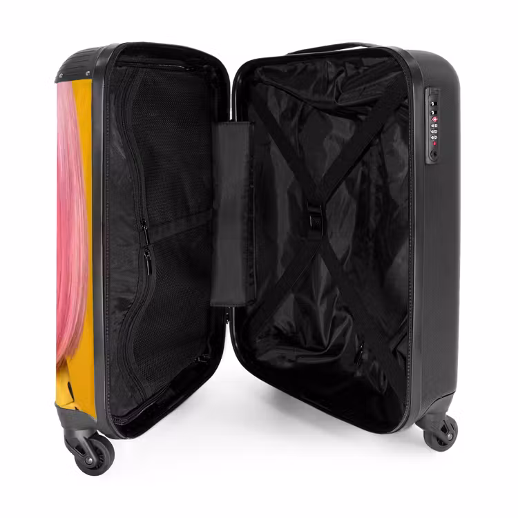 Koffer - Frau – Porträt – Abstrakt – Farbenfroh – Gelb - Vrouw - Portret - Abstract - Kleurrijk - Geel NBS - Handbagage koffer - Volwassenen Unisex middel