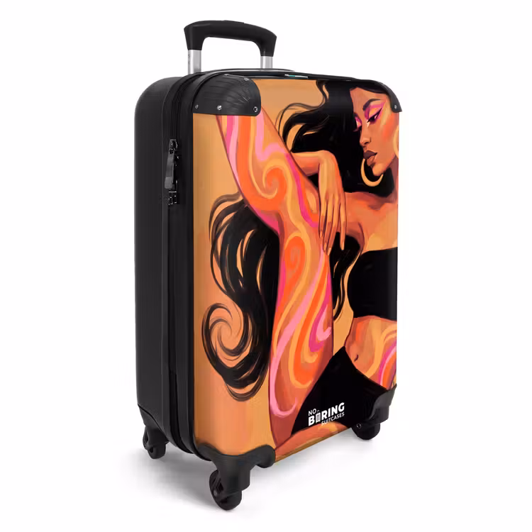 Koffer - Frau – Porträt – Abstrakt – Modern – Farbenfroh - Vrouw - Portret - Abstract - Modern - Kleurrijk NBS - Handbagage koffer - Vrouwen middel