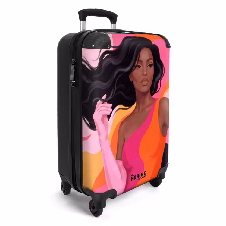 Koffer - Frau – Porträt – Farbenfroh – Modern – Kunst - Vrouw - Portret - Kleurrijk - Modern - Kunst NBS - Handbagage koffer - Vrouwen middel