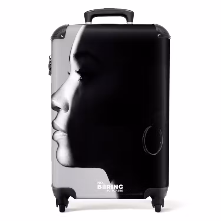 Koffer - Frau – Profil – Menschen – Schwarz-Weiß - Vrouw - Profiel - Mensen - Zwart-wit NBS - Handbagage koffer - Volwassenen Unisex middel