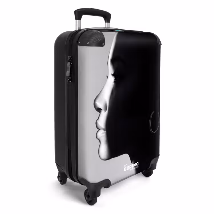Koffer - Frau – Profil – Menschen – Schwarz-Weiß - Vrouw - Profiel - Mensen - Zwart-wit NBS - Handbagage koffer - Volwassenen Unisex middel
