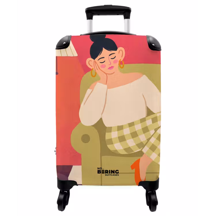 Koffer - Frau – Ruhe – Innenraum – Modern – Kunst - Vrouw - Rust - Interieur - Modern - Kunst NBS - Handbagage koffer - Vrouwen middel