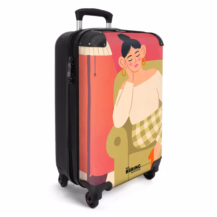 Koffer - Frau – Ruhe – Innenraum – Modern – Kunst - Vrouw - Rust - Interieur - Modern - Kunst NBS - Handbagage koffer - Vrouwen middel