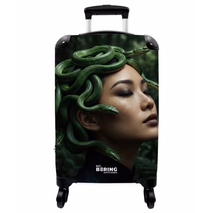 Koffer - Frau – Schlange – Natur – Mystik – Grün - Vrouw - Slang - Natuur - Mystiek - Groen NBS - Handbagage koffer - Vrouwen middel