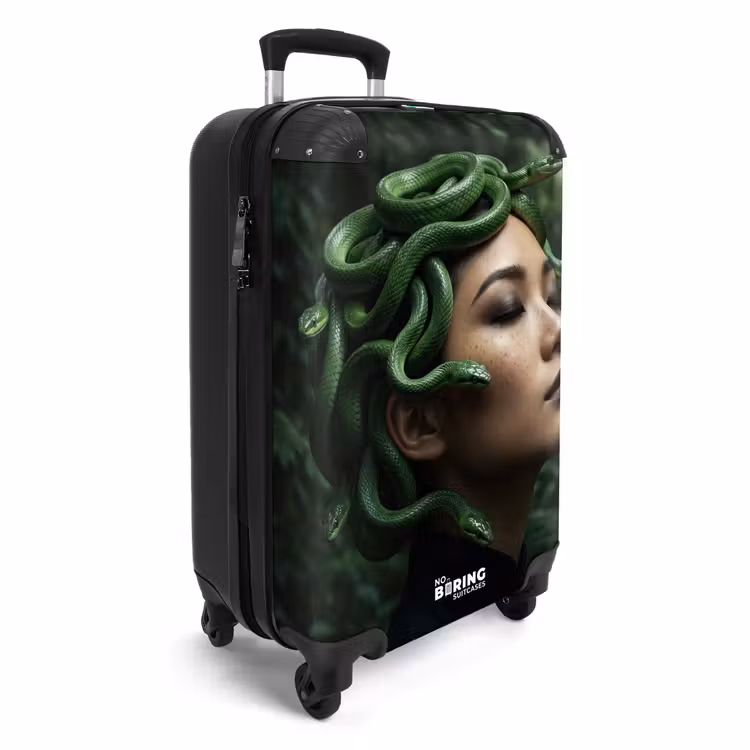 Koffer - Frau – Schlange – Natur – Mystik – Grün - Vrouw - Slang - Natuur - Mystiek - Groen NBS - Handbagage koffer - Vrouwen middel
