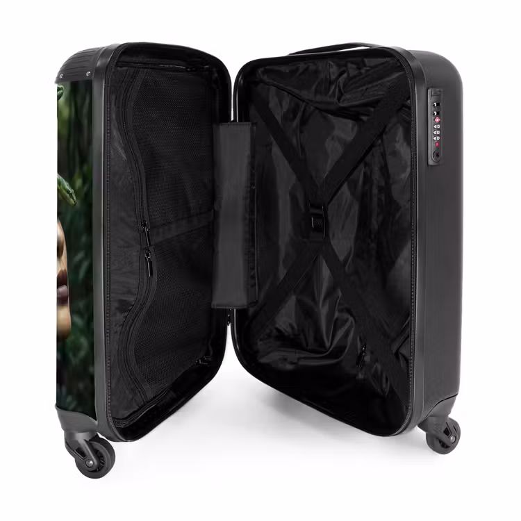 Koffer - Frau – Schlange – Natur – Mystik – Grün - Vrouw - Slang - Natuur - Mystiek - Groen NBS - Handbagage koffer - Vrouwen middel