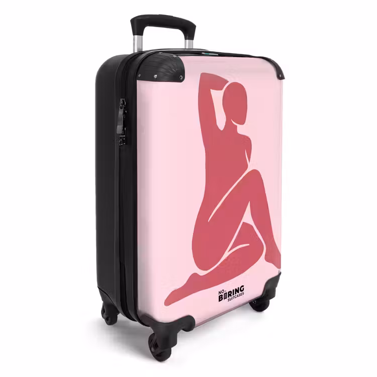 Koffer - Frau – Silhouette – Abstrakt – Modern – Rosa - Vrouw - Silhouet - Abstract - Modern - Roze NBS - Handbagage koffer - Vrouwen middel