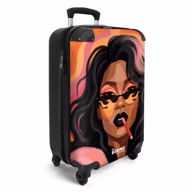 Koffer - Frau – Sonnenbrille – Modern – Porträt – Orange - Vrouw - Zonnebril - Modern - Portret - Oranje NBS - Handbagage koffer - Vrouwen middel